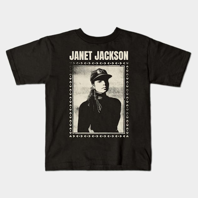 Janet Jackson 70s 80s Vintage Kids T-Shirt by Garza Arcane